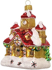 Rådhus på juletræet? Kun i form af en blæst dekorative glas figur
